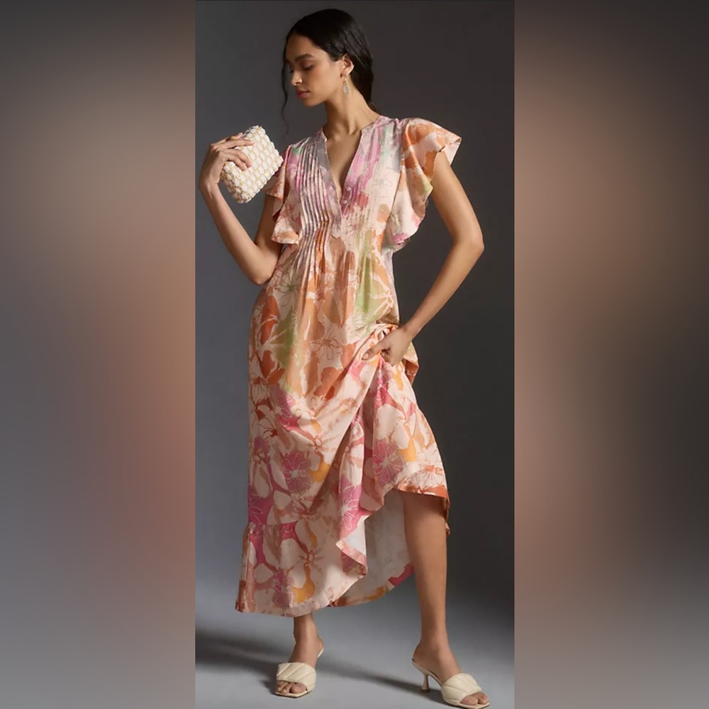 Anthropologie Maeve The Cassandra Watercolor Floral Maxi Dress